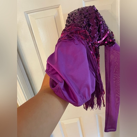 Weissman Purple and Cream Sequin Outfit size MC see picture for measurements - Picture 4 of 9